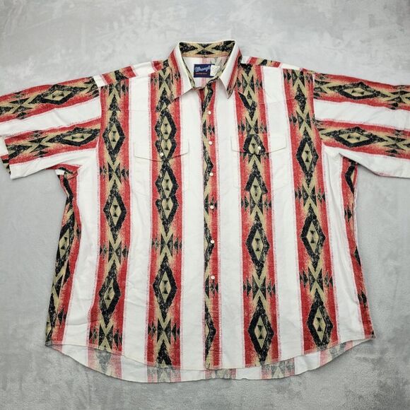 Wrangler‎ Shirt Mens 2X Big Tall Rancher Rider Rodeo Western Brushpopper Adult